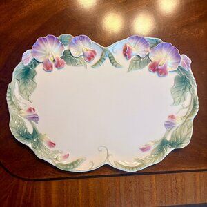 Rare Vintage Franz Sweet Pea Collection Porcelain Tray Platter, #FZ00779
